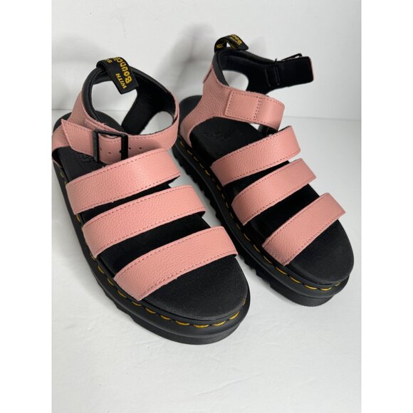 Doc Dr. Martens Blaire Flatform Peach Leather Sandals Women's Size 10 42 UK 8 Ne - Picture 3 of 8
